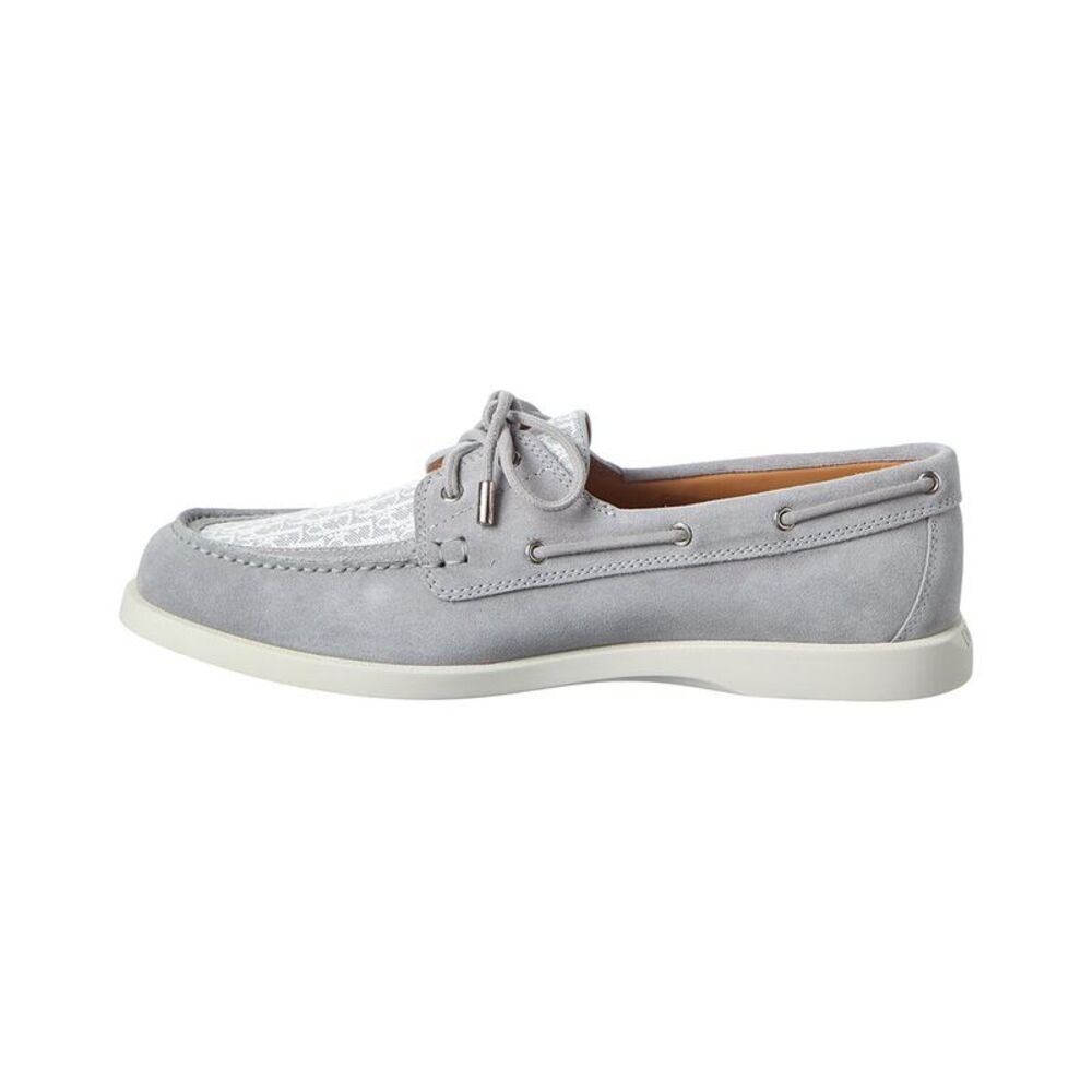 Dior Granville Suede & Canvas Boat Shoe, Grey - Picture 2 of 5